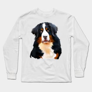 Cute Bernese Mountain Dog Drawing Long Sleeve T-Shirt